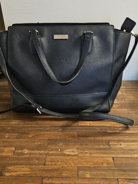 kate spade black saffiano tote with shoulder strap